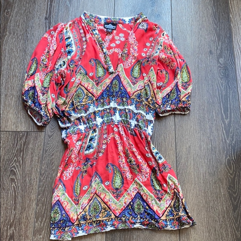 Angie printed tunic with gold embellishments